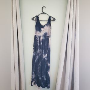 Blue tie dye dress
